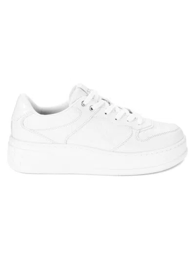 Guess Women's Embossed Logo Platform Sneakers In White