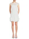 Guess Women's Embroidered Ruffle Mini Dress In White