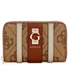 Guess Women's Erenia Slg Zip Around Wallet In Brown