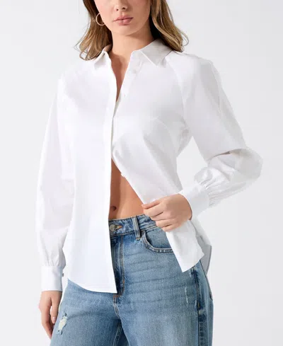 Guess Women's Erika Long-sleeve Regular Fit Shirt In White