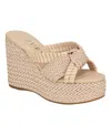 Guess Women's Eveh Knotted Jute Wrapped Platform Wedge Sandals In Light Natural