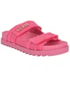 Guess Women's Fabulon Two Strap Sporty Footbed Sandals In Pink Fray Logo