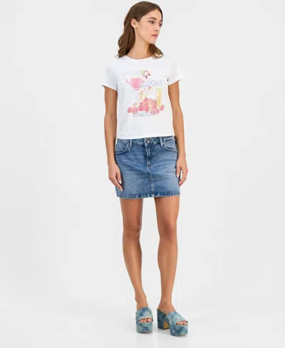 Guess Women's Faith Stretch Denim Mini Skirt In Easy Breathe