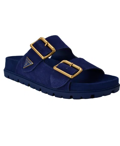 GUESS WOMEN'S FASTEN DOUBLE-BUCKLE FOOTBED SANDALS