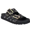 Guess Women's Fasten Double-buckle Footbed Sandals In Dark Blue Denim Logo