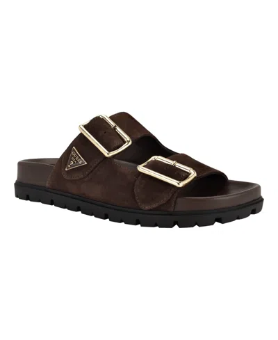 Guess Women's Fasten Double-buckle Footbed Sandals In Multi