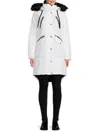 Guess Women's Faux Fur Hooded Coat In White