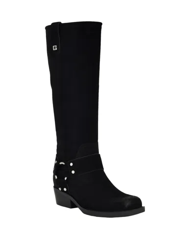 Guess Women's Felysse Tall Western Moto Boots In Black
