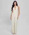 Guess Women's Ferra Sleeveless Halter Wide-leg Jumpsuit In Cream White