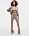 Guess Women's Flaminia Ribbed Sweater Flare Pants In Neutral