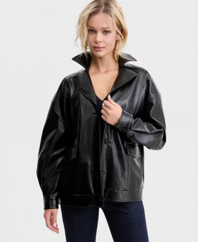 Guess Women's Fransiska Faux-leather Jacket In Black