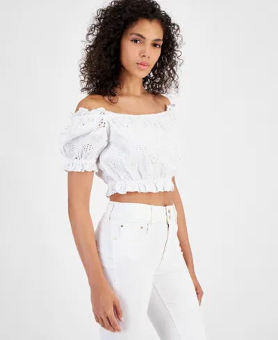 Guess Women's Frida Off-the-shoulder Top In Pure White