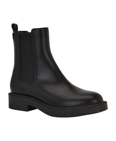 Guess Women's Fynli Double Gore Chelsea Booties In Black