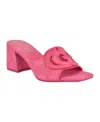 GUESS WOMEN'S GALSEE QUATTRO-G CUTOUT SLIDE BLOCK HEEL DRESS SANDALS