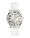 Guess Women's Gc White Leather White Dial Watch In White