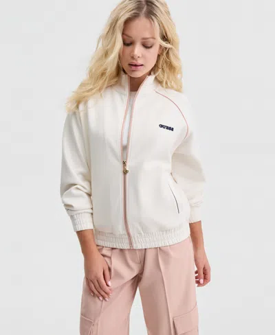 Guess Women's Georgia High-neck Full-zip Sweatshirt In White