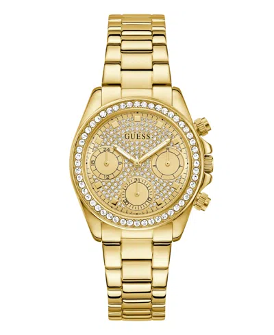 Guess Women's Glitz Gold-tone Stainless Steel Multi-function Watch, 36mm