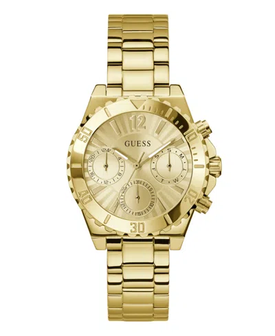 Guess Women's Gold-tone Multi-function Watch, 38mm In Gold Tone