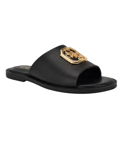 Guess Women's Graysie Quattro G Embellished Flat Sandal In Black