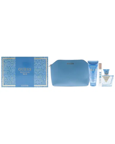 Guess Women's  Seductive Blue 4pc Gift Set In White