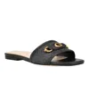 Guess Women's Hammi One Band With Logo And Hardware Flat Sandals In Black Logo