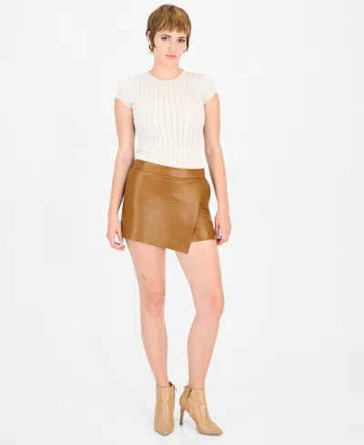 Guess Women's Hayden High-waisted Wrap Skort In Dirty Chai