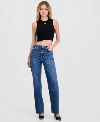 Guess Women's High Rise Straight-leg Jeans In Blue