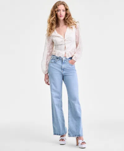 Guess Women's High-rise Wide-leg Jeans In Blue