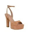Guess Women's Hitten High Block Heel Platform Sandals In Brown