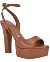 Guess Hitten Ankle Strap Platform Sandal In Brown