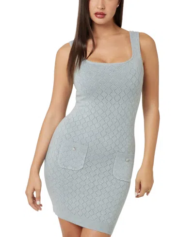 Guess Women's Holland Diamond-pointelle Sweater Dress In Light Melange Grey M95