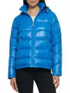 Guess Women's Hooded Puffer Jacket In Aqua