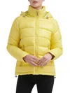 Guess Women's Hooded Puffer Jacket In Highlighter