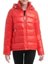 Guess Women's Hooded Puffer Jacket In Hot Crimson