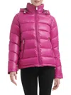 Guess Women's Hooded Puffer Jacket In Magenta