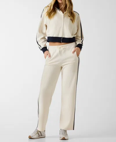 Guess Women's Hoshi Full-zip Cropped Sweatshirt In Dove White