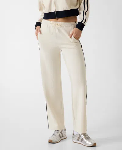 Guess Women's Hoshi Side-band Straight-leg Jogger Pants In Dove White