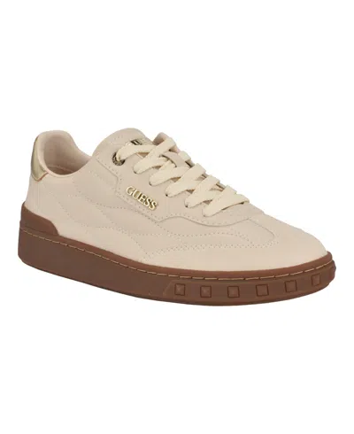 Guess Women's Iquilt Lace-up Sneakers In Light Natural Multi