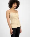 Guess Women's Isabeau Sleeveless Corset Button-front Top In Foamy Taupe