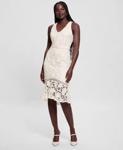 Guess Women's Itzel V-neck Sleeveless Belted Dress
