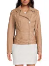 Guess Women's Ivonne Faux Leather Biker Jacket In Toasted Taupe