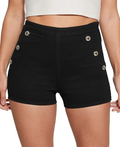 Guess Women's Janae High Rise Denim Sailor Shorts In Rinse