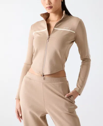 Guess Women's Jasmine Full Zip Sweatshirt In Neutral