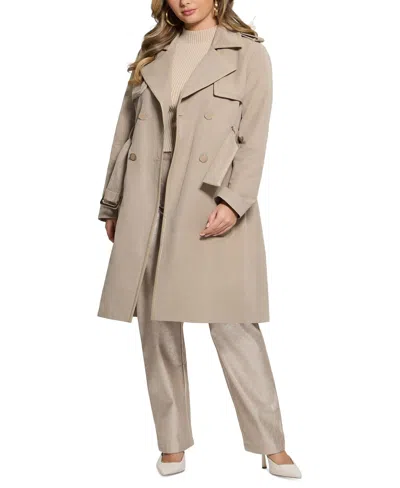 Guess Women's Jenny Faux-leather Trench Coat In Safari Tan Multi