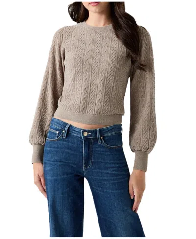 Guess Women's Joan Cable Knit Long-sleeve Sweater In Brown