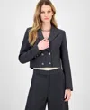 Guess Women's Joandra Double-breasted Cropped Blazer In Black