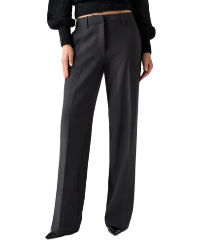Guess Women's Joandra Wide-leg Relaxed Dress Pants In Black