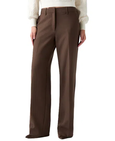 Guess Women's Joandra Wide-leg Relaxed Dress Pants In Brown