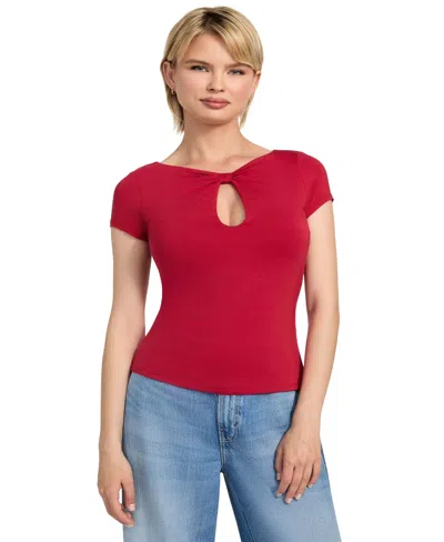 Guess Women's Joey Cutout Cap-sleeve Top In Red