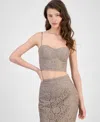 Guess Women's Josiane Cropped Lace Corset Top